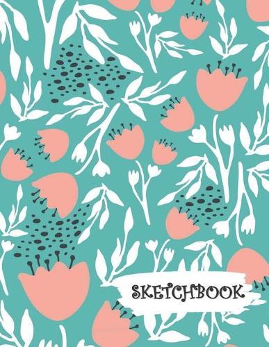 Sketchbook: Peach Tulip Flowers White Leaves Fun Framed Drawing Paper Notebook