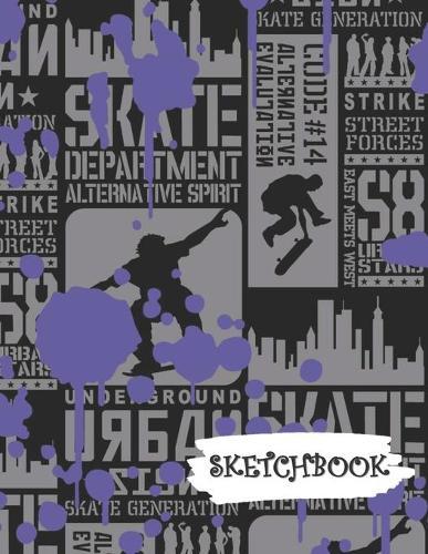 Sketchbook: Grunge Skateboard Fun Framed Drawing Paper Notebook