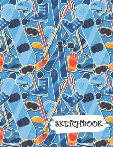 Sketchbook: Winter Snowboarding Skiing Fun Framed Drawing Paper Notebook