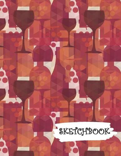 Sketchbook: Red Wine Wineglass Fun Framed Drawing Paper Notebook
