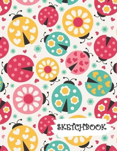 Sketchbook: Pink Teal Orange Ladybug Fun Framed Drawing Paper Notebook