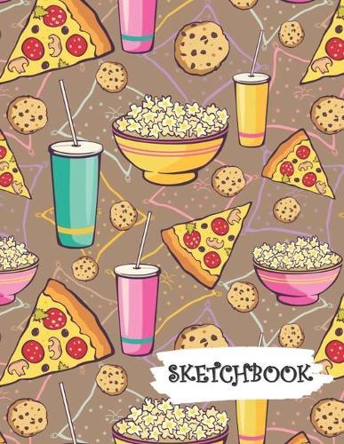 Sketchbook: Movie Night Pizza Popcorn Fun Framed Drawing Paper Notebook