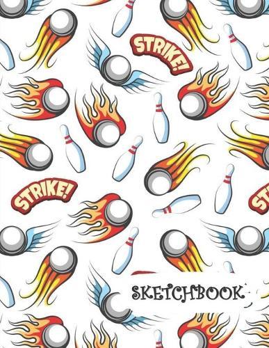 Sketchbook: Fireball Bowling Balls Fun Framed Drawing Paper Notebook