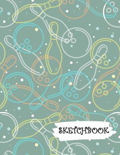 Sketchbook: Outline Bowling Pins Fun Framed Drawing Paper Notebook