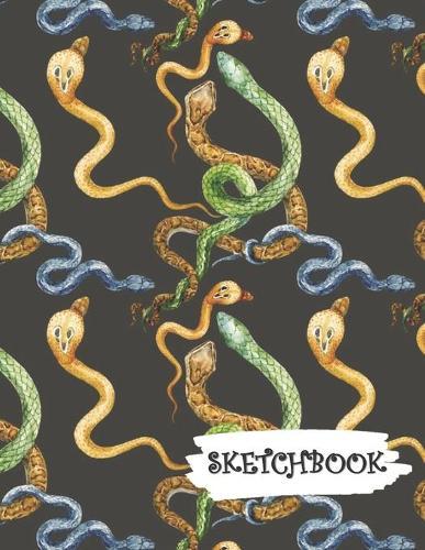 Sketchbook: Watercolor Snakes Fun Framed Drawing Paper Notebook
