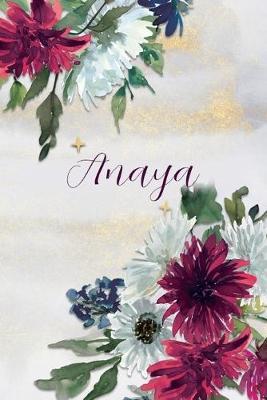 Anaya: Personalized Journal Gift Idea for Women (Burgundy and White Mums)