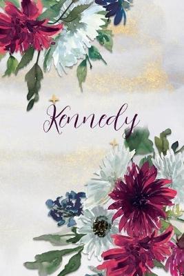 Kennedy: Personalized Journal Gift Idea for Women (Burgundy and White Mums)
