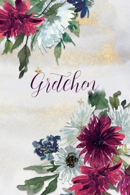 Gretchen: Personalized Journal Gift Idea for Women (Burgundy and White Mums)