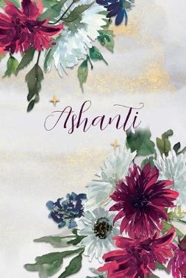 Ashanti: Personalized Journal Gift Idea for Women (Burgundy and White Mums)
