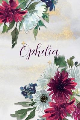 Ophelia: Personalized Journal Gift Idea for Women (Burgundy and White Mums)