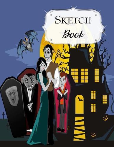 Sketch Book: Halloween - Sketchbook - Scetchpad for Drawing or Doodling - Notebook Pad for Creative Artists - Dancing Vampires Graveyard Blue