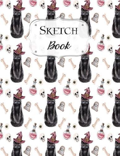 Sketch Book: Halloween - Sketchbook - Scetchpad for Drawing or Doodling - Notebook Pad for Creative Artists - Black Cat With Hat