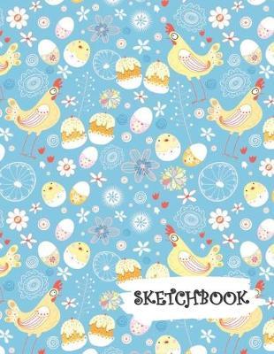 Sketchbook: Chicken Egg & Cupcake Fun Framed Drawing Paper Notebook