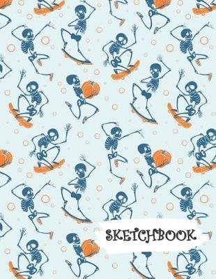 Sketchbook: Skateboarding Skeleton Fun Framed Drawing Paper Notebook