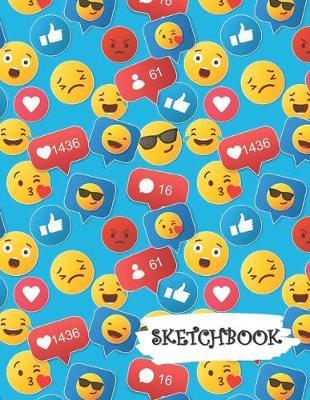 Sketchbook: Social Media Happy Face Likes Fun Framed Drawing Paper Notebook