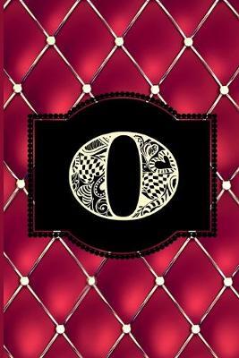 O: Monogram Journal or Diary. Captivating Ruby Red and Gold Diamond Design with a Decorative Uppercase Initial with Texture & Charm on a Vintage Black Cinema Marquee Notebook. (6 x9  110 Blank Lined Pages with Space for Date)