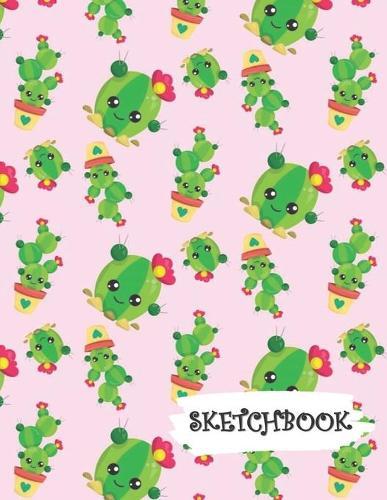 Sketchbook: Big & Little Kawaii Cactus Fun Framed Drawing Paper Notebook