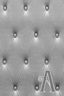 A: Writing Journal Notebook Personalized with Black Monogram Initial Letter on a Dramatic Charcoal Gray Diamond Shape Tufted background. (6 x9  110 Blank Lined Pages with Space for Date)