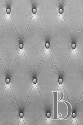 B: Writing Journal Notebook Personalized with Black Monogram Initial Letter on a Dramatic Charcoal Gray Diamond Shape Tufted background. (6 x9  110 Blank Lined Pages with Space for Date)