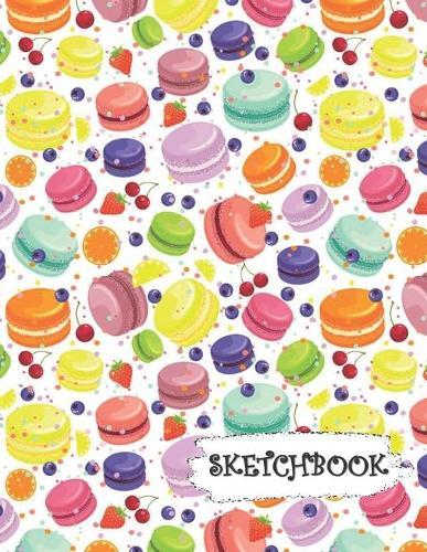 Sketchbook: Colorful Fruit & Macaroons Fun Framed Drawing Paper Notebook