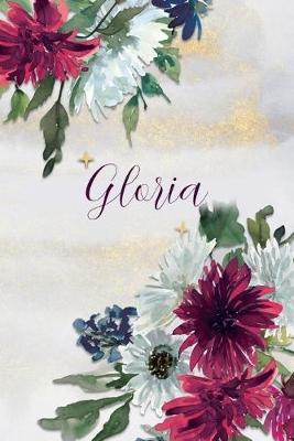 Gloria: Personalized Journal Gift Idea for Women (Burgundy and White Mums)
