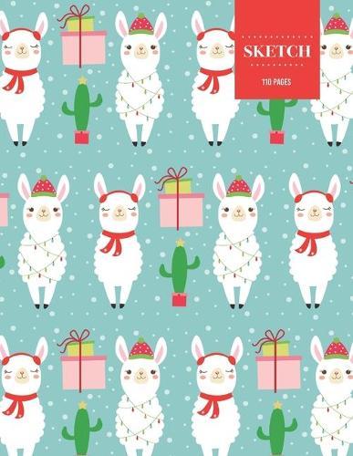 Sketch 110 Pages: Christmas Llama Alpaca Sheep Sketchbook for Kids, Teen and College Students Succulent Llama Pattern