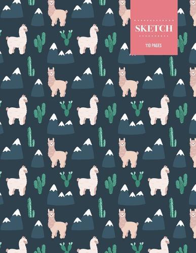 Sketch 110 Pages: Cactus Sketchbook for Kids, Teen and College Students - Succulent Llama Pattern