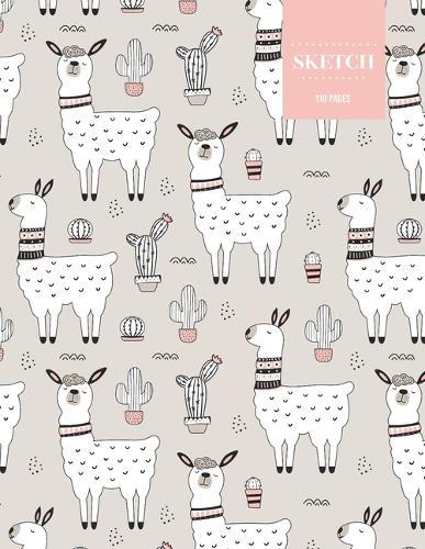 Sketch 110 Pages: Cactus Sketchbook for Kids, Teen and College Students - Succulent Llama Pattern