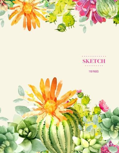 Sketch 110 Pages: Cactus Sketchbook for Kids, Teen and College Students - Succulent Llama Pattern
