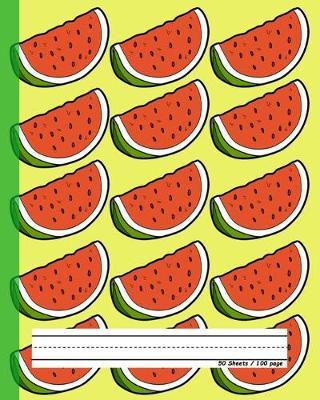 Watermelon - Primary Story Journal: Dotted Mid line and Picture Space - Grades K-2 School Exercise Book - 50 Story Pages