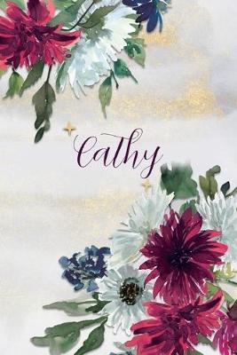 Cathy: Personalized Journal Gift Idea for Women (Burgundy and White Mums)