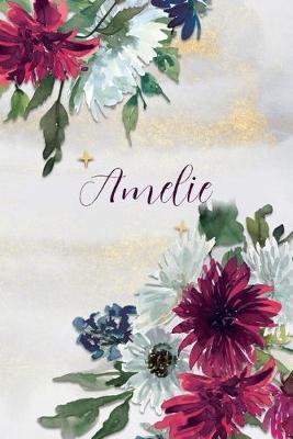 Amelie: Personalized Journal Gift Idea for Women (Burgundy and White Mums)