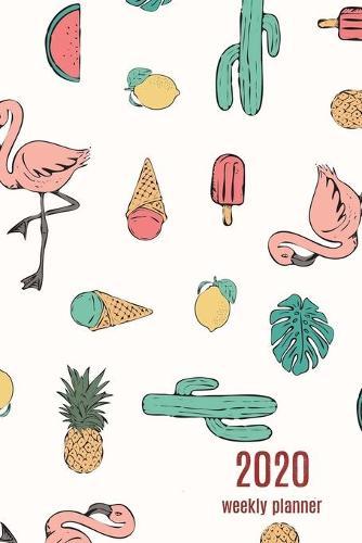 2020 Weekly Planner: Cactus + Flamingo Print - 6x9 in - 2020 Calendar Organizer with Bonus Dotted Grid Pages + Inspirational Quotes + To-Do Lists