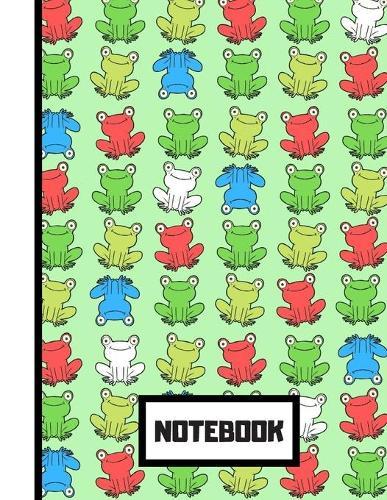 Notebook: Cute Sitting and Smiling Frog Pattern Print Novelty Gift - Frog Notebook for Kids, Nursery, Boys and Girls