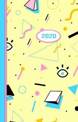 2020 Planner: Geometric Yellow - 12 Months Week by Hour to two-pages Diary 150 pages 5.5 x 8.5 with Contacts - Password - Birthday lists