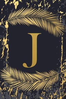 J: Elegant Gold Initial Monogram Letter J & Feathers, Marble Texture Personalized Blank Lined Journal & Notebook for Writing & Notes for Him, Her (Small 6 x 9, 150 Pages)