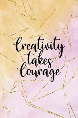 Creativity Takes Courage: Origami Notebook Journal Composition Blank Lined Diary Notepad 120 Pages Paperback Yellow Pink