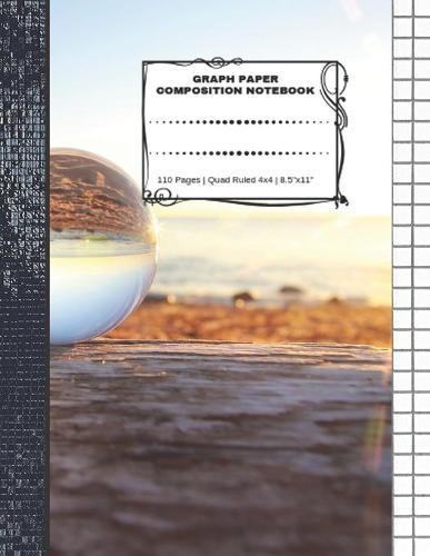 Graph Paper Composition Notebook: 110 Pages - Quad Ruled 4x4 - 8.5  x 11  Marble Large Notebook with Grid Paper - Math Notebook For Students