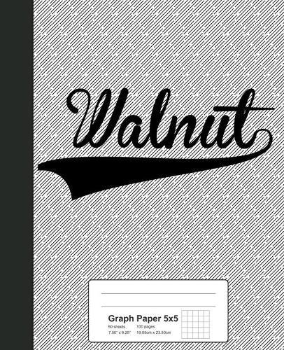 Graph Paper 5x5: WALNUT Notebook
