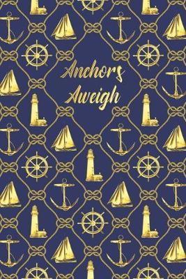 Anchors Aweigh: Nautical Gold And Blue Lined Journal