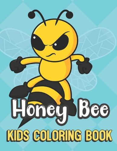 Honey Bee Kids Coloring Book: Flying Yellow and Black Bee Color Book for Children of All Ages. Teal Diamond Design with Black White Pages for Mindfulness and Relaxation