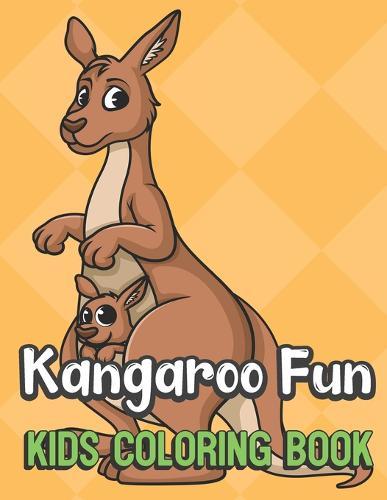 Kangaroo Fun Kids Coloring Book: Kangaroo with Baby Cover Color Book for Children of All Ages. Yellow Diamond Design with Black White Pages for Mindfulness and Relaxation