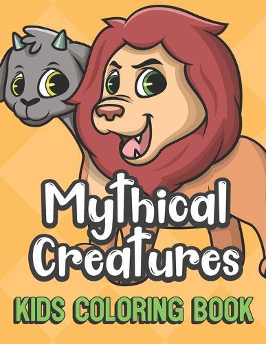 Mythical Creatures Kids Coloring Book: Two Headed Creature Cover Color Book for Children of All Ages. Yellow Diamond Design with Black White Pages for Mindfulness and Relaxation