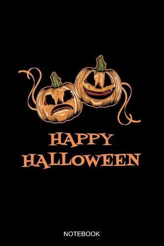 Happy Halloween Notebook: Liniertes Notizbuch A5 - Theater Masken Halloween Kurbis Notizheft I Musical Broadway Schauspieler Drama Geschenk