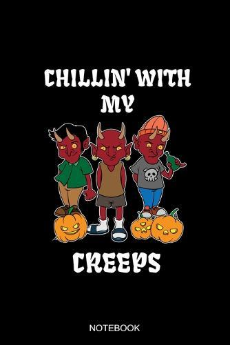 Chillin' With My Creeps Notebook: Dotted Notizbuch mit Punkteraster A5 - Satan Kürbis Halloween Teufel Notizheft I Satanist Okkult Baphomet Satanismus Geschenkidee
