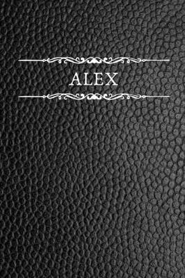 Alex: Personalized Name Journal For Men (Black Faux Leather Design)