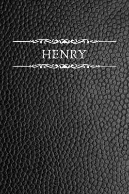 Henry: Personalized Name Journal For Men (Black Faux Leather Design)