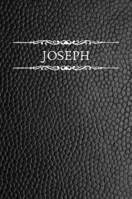 Joseph: Personalized Name Journal For Men (Black Faux Leather Design)