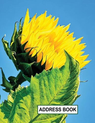 Low Vision Large Print Address and Password Record Book: Organizer for Visually Impaired 8.5  x 11  with Bold Lines 3/4  Apart Sunflower Cover