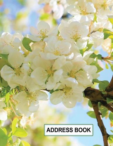 Low Vision Large Print Address and Password Record Book: Organizer for Visually Impaired 8.5  x 11  with Bold Lines 3/4  Apart White Flower Cover